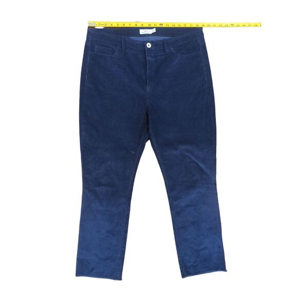 Vineyard Vines Womens Pants Straight  Navy Blue Corduroy Pants 33 x 26 Raw Hem - Picture 1 of 6